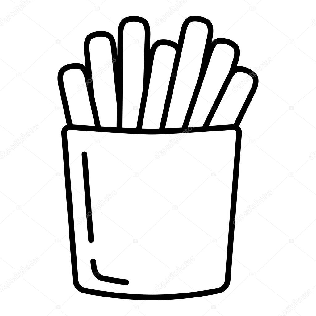 Vector Outline Icon - French Fries