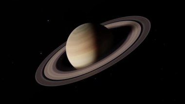 Üç boyutlu illüstrasyon. Satürn gezegeninin dış uzaydaki görüntüsü. Astronomi, galaksi ve güneş sistemi kavramı.