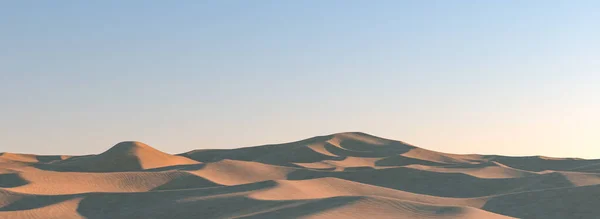 砂漠の砂丘と青空 3Dレンダリング — ストック写真