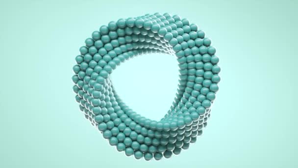 Animação Loop Pequenas Bolas Moldadas Círculo Irregular Azul Com Furo — Vídeo de Stock