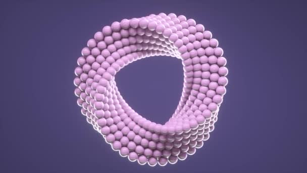 Loop Animation Small Balls Molded Pink Uneven Circle Hole Middle — Video