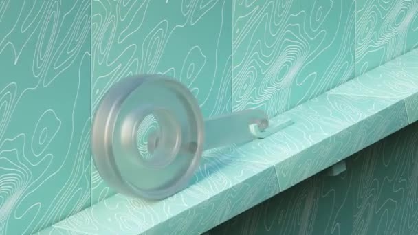 Loopable Render Animation Transparent Bearing Rotating Climbing Blue Background — Stockvideo