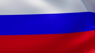 Rus ulusal bayrağının dalgalanmasının yavaş çekim videosu, 3D animasyon
