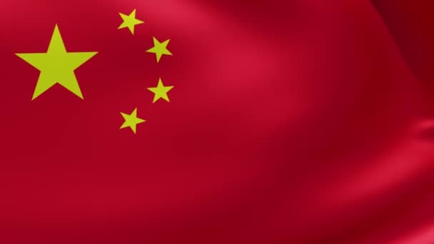 Zpomalení Videa Čínské Národní Vlajky Mávání Animace — Stock video