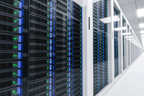 Immagine Rack Server Nel Data Center Rendering — Foto Stock