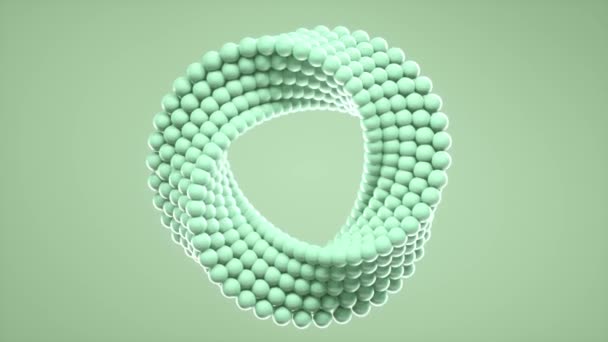 Animazione Loop Palline Modellate Cerchio Irregolare Turchese Con Foro Mezzo — Video Stock