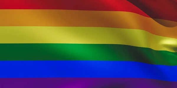 Image of a Lgbt rainbow flag waving. 3d illustration