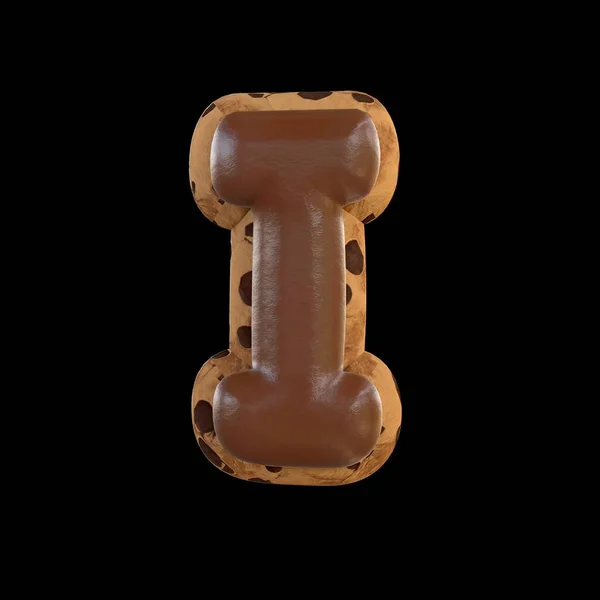 Renderização Letra Recriando Biscoito Com Chocolate Topo — Fotografia de Stock