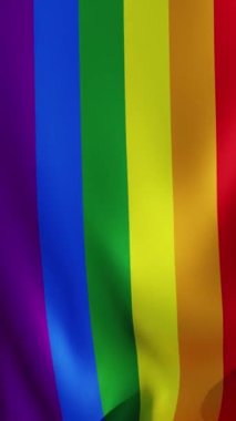 Bir Lgbt gökkuşağı bayrağı dalgalanması. 3d canlandırma