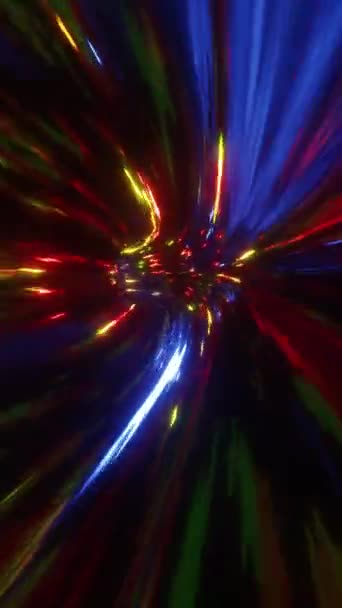 Illustration Néons Lumineux Lumineux Lumineux Multicolores Flashy Effet Mouvement Tunnel — Video