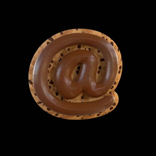 Representación Signo Recreando Una Galleta Con Chocolate Parte Superior —  Fotos de Stock