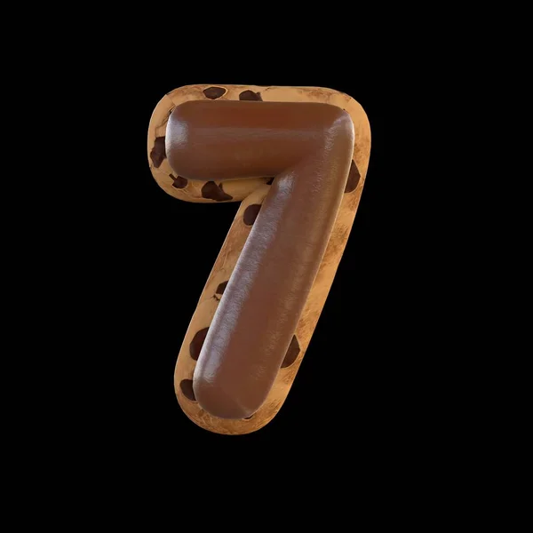 Representación Del Número Recreando Una Cookie Con Chocolate Parte Superior —  Fotos de Stock
