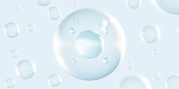 Molecule Liquid Bubble Concept Produtos Saúde Beleza Fundo Renderização Imagens Royalty-Free