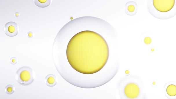 Gold Collagen Serum Och Vitamin Hyaluronsyra Hudvårdslösningar Med Kosmetisk Reklam — Stockvideo