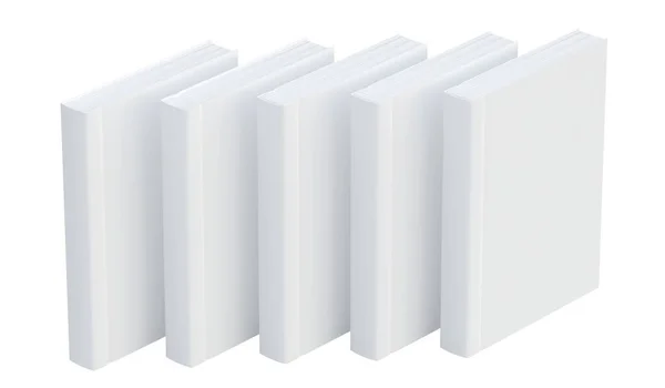 隔離された背景のいくつかの空白の白いハードカバー本 デザインプレゼンテーション用テンプレート Mock — ストック写真