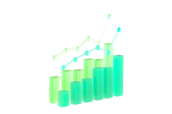 Weergave Twee Gekleurde Diagrammen Die Een Financieel Concept Voorstellen Tegen — Stockfoto