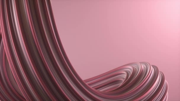 Анімація Абстрактних Рожевих Фонових Шпалер Петлею Світяться Блискучих Смугастих Ліній — стокове відео