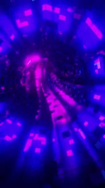 Canlandırma Döngüsü Birçok Cam Kare Parçasından Yapılmış Çok Renkli Neon — Stok video