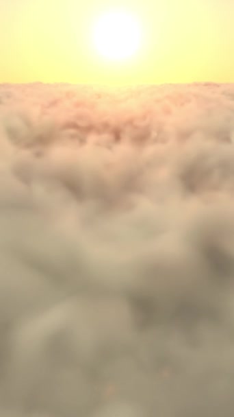 Fényes Narancssárga Nap Süt Égen Sűrű Felhők Felett Reggel Végtelen — Stock videók