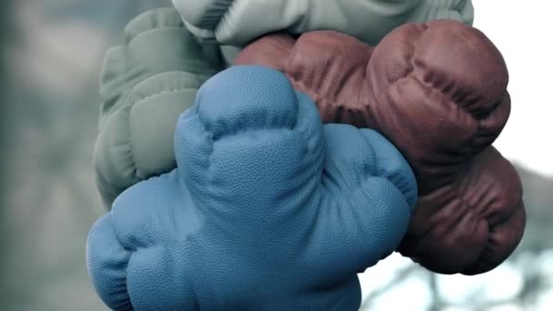 Animacja Powolny Ruch Miękkich Ciał Tekstury Tkaniny Zapadające Się Wirujące — Wideo stockowe