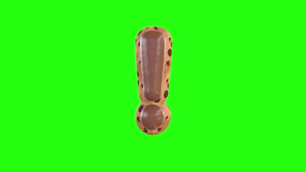 Анімація Знаку Оклику Відтворює Печиво Шоколадом Зверху — стокове відео