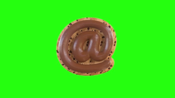 Animazione Del Cartello Che Ricrea Biscotto Con Sopra Cioccolato — Video Stock