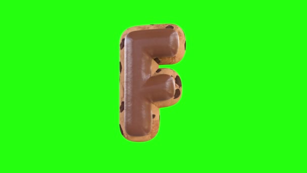 Анімація Електронної Літери Відтворює Печиво Шоколадом Зверху — стокове відео