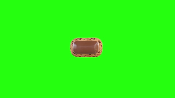 3D动画 标志再现饼干顶部的巧克力 — 图库视频影像