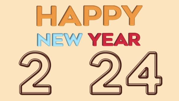 Happy New Year Celebration Text Animation — Stock Video