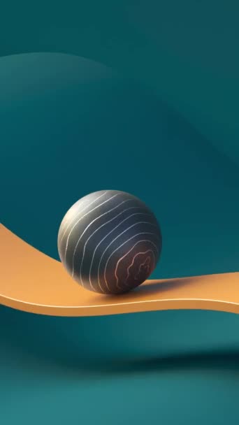 Une Animation Boucle Rend Balle Coulissante Orange Vert Boucle Fond — Video