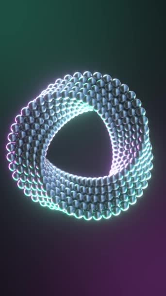Render Abstract Ring Balls Rotating Motion Design Smooth Hypnotic Pattern — Stock Video