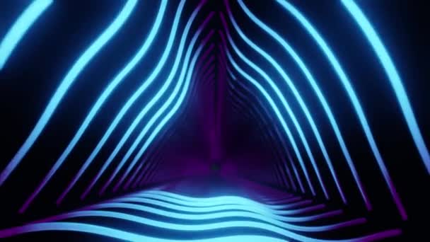 Voyager Mouvement Boucle Animation Dans Tunnel Profond Apportant Des Néons — Video