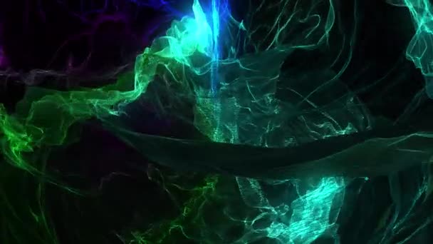 Animatie Achtergrond Real Time Van Wit Blauw Groen Gekleurde Rook — Stockvideo