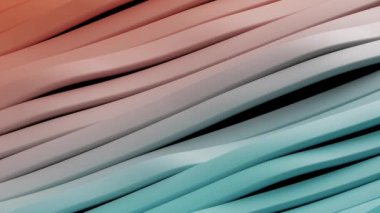 Çok renkli, dalgalı, çizgili tekstil bantlarının 3d animasyonu ve ışık çizgileriyle soyut bir arkaplan oluşturma