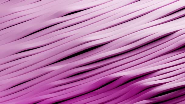 Трехмерная Анимация Фоне Полного Кадра Выполненная Розовых Ленточных Панелей Складывающаяся — стоковое видео