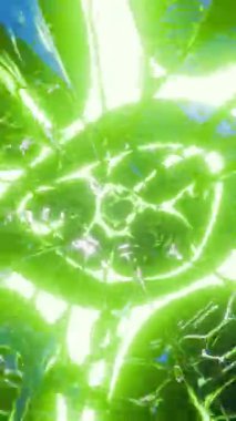 Organik turuncu tünel ışıklarının içinden geçen 3 boyutlu canlandırma POV 'u hareket halinde. Bilim-Kurgu animasyon döngüsü video tasarımı arkaplanı.