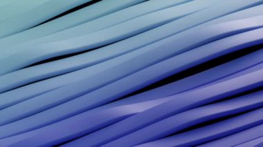 Çok renkli, dalgalı, çizgili tekstil bantlarının 3d animasyonu ve ışık çizgileriyle soyut bir arkaplan oluşturma