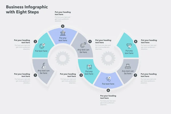 Инфографика Бизнес Процесса Шагами Простой Плоский Шаблон Визуализации Данных — стоковый вектор
