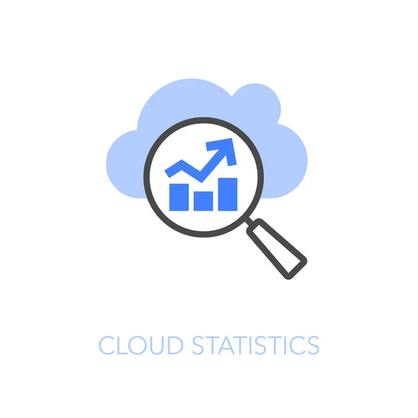 Símbolo Icono Estadísticas Nube Visualizado Simple Con Símbolo Nube Gráfico — Archivo Imágenes Vectoriales