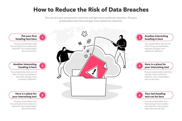 Απλό Πρότυπο Infographic Για Πώς Μειώσετε Τον Κίνδυνο Παραβίασης Δεδομένων — Διανυσματικό Αρχείο