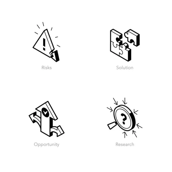 Conjunto Simple Iconos Del Plan Negocio Contiene Símbolos Tales Como — Archivo Imágenes Vectoriales