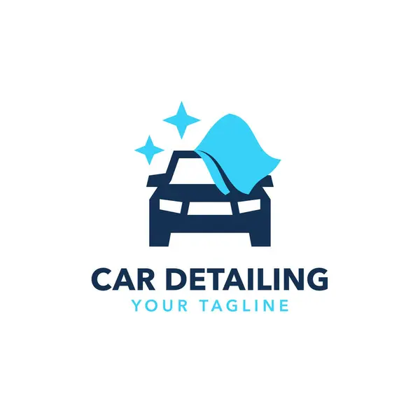 Araba Tamiri Için Düz Logo Tasarımı Şablonu Araba Temizliği Cilalama — Stok Vektör
