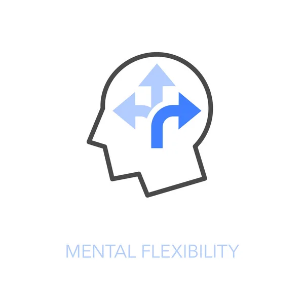 Simbolo Icona Flessibilità Mentale Visualizzata Semplice Con Una Testa Umana — Vettoriale Stock