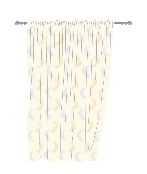 白い背景に分離されたパステルカラーのミニマリストプリントのカーテン 部屋のインテリアのための要素 シンプルなベクトルフラットイラスト — ストックベクタ