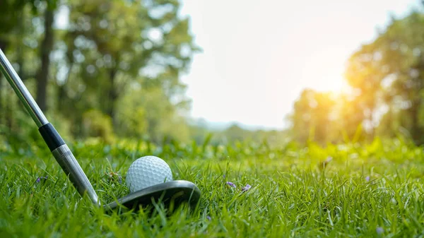 Golfbal Golfclub Een Prachtige Golfbaan Thailand Verzameling Van Golfuitrusting Rustend — Stockfoto