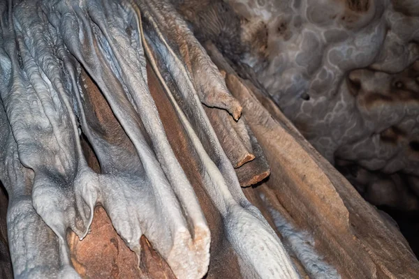 Vista Perto Estalactite Caverna Inkaya Izmir Turquia — Fotografia de Stock