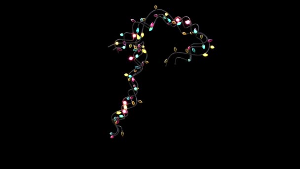 アニメーション点滅クリスマスライト文字書体Bの成長 — ストック動画