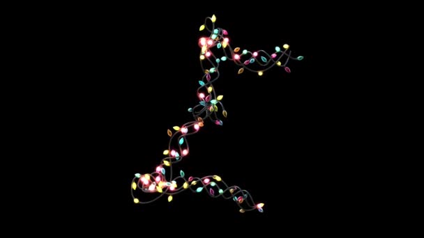 アニメーション点滅クリスマスライト文字書体Eの成長 — ストック動画
