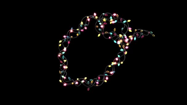 アニメーション点滅クリスマスライト文字書体Oの成長 — ストック動画
