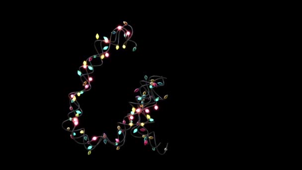 Зростаючі Анімовані Блимаючі Різдвяні Літери Шрифт — стокове відео